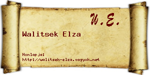 Walitsek Elza névjegykártya